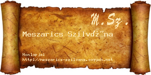 Meszarics Szilvána névjegykártya